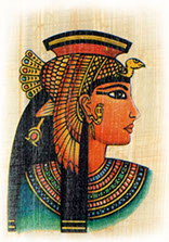 Papyrus mit Abbildung Kleopatras